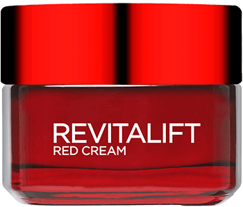 Ansiktspleie rød krem Revitalift Hero pakkebilde